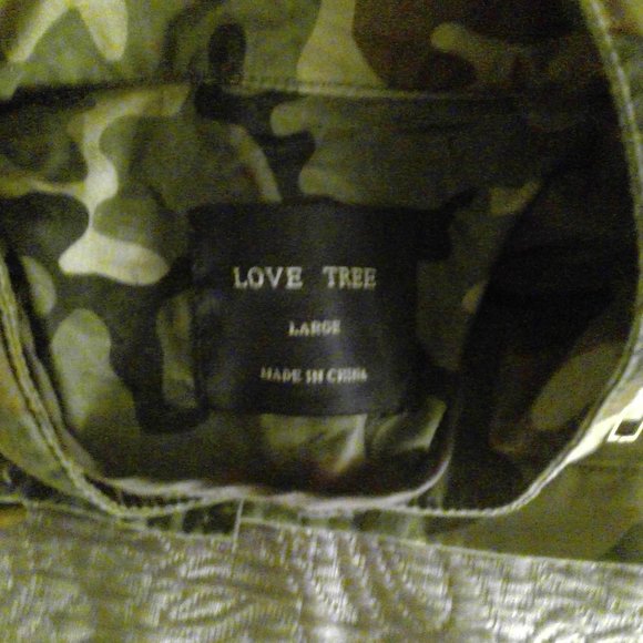 Womens Large Love Tree Fatigue Print lightweight jacket 100% cotton - Picture 5 of 7